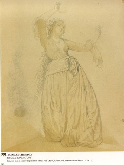 Camille ROGIER (1810-1896) Estimation : 100 - 300 €
" Danseuse orientale" Dessin...