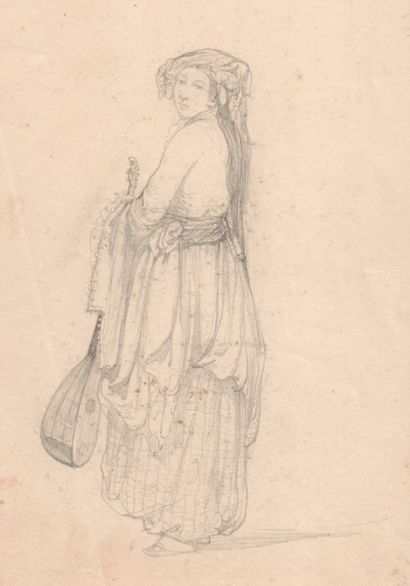 Camille ROGIER (1810-1896) Estimation : 100 - 300 €
"Musicienne orientale" plume...