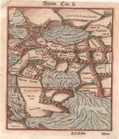 ARMENIE CARTES GEOGRAPHIQUES 
- « Assyria » Cosmographie de 1544, par Sébastien Munster,...