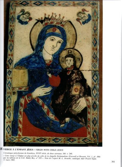 Vierge à l’enfant jésus « Vierge à l’enfant jésus » céramique polychrome de Kutahya...