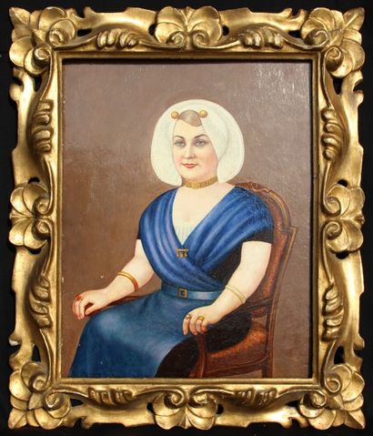 TOLVANIAN ARSHAG (1880-1969) "Arménienne" c.1920, huile 30 x 23,5 cm (avec cadre...