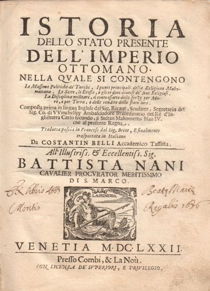 RYCAUT Paul (1628-1700) et NANI Battista (1616-1678) RYCAUT Paul (1628-1700) et NANI...