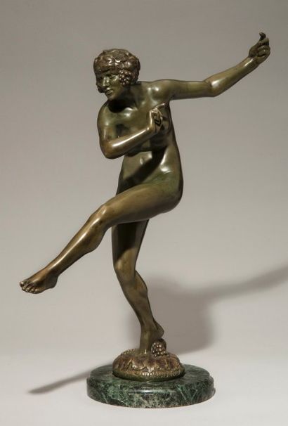 GUIRAUD-RIVIERE Maurice (1881-1947) « Bacchante dansant », sculpture en bronze de...