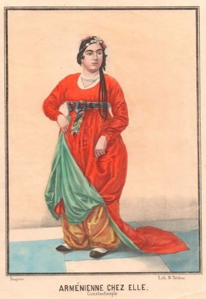 TATIKIAN Boghos (1820-1904) 13 lithographies de 1848 : « Arménienne classe ouvrière,...