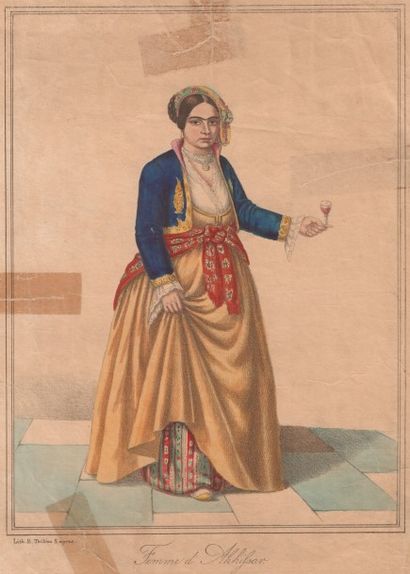 TATIKIAN Boghos (1820-1904) 13 lithographies de 1848 : « Arménienne classe ouvrière,...