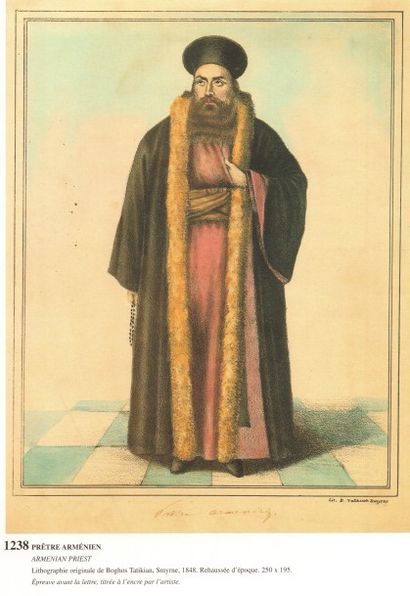 TATIKIAN Boghos (1820-1904) 13 lithographies de 1848 : « Arménienne classe ouvrière,...