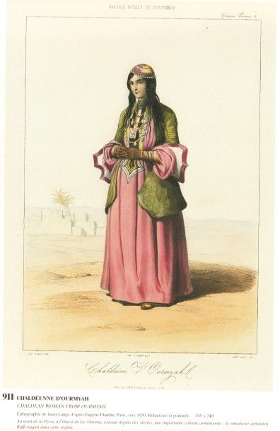 FLANDIN Eugène (1809-1889) « Orient » 12 lithographies de 1853, « Caravanserail sur...
