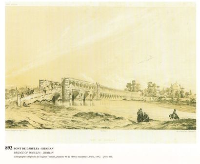 FLANDIN Eugène (1809-1889) « Orient » 12 lithographies de 1853, « Caravanserail sur...