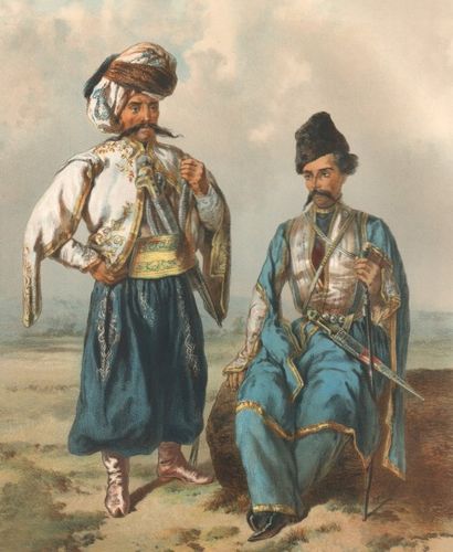 LAURENS JULES (1825-1901) « Arménie » : 17 lithographies, « La caravane à Nakhithévan...
