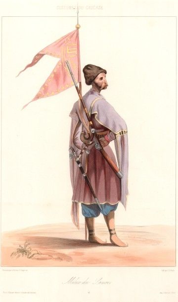 GAGARINE Grigorievitch (1810-1893) « Costumes du Caucase » : 28 lithographies dessinées...