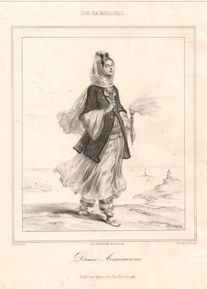 DEVERIA Achille (1800-1857) Sept lithographies : « Dame Arménienne », « Femmes d’Hispahan...