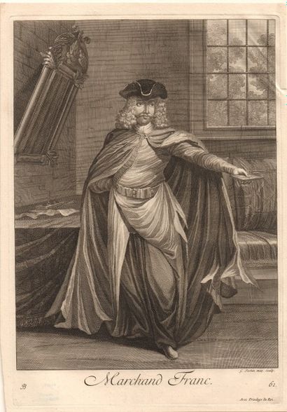 VAN MOUR Jean-Baptiste (1671-1737) Cinq gravures sur cuivre de 1714, 4 reproduites...