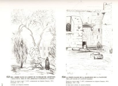 ARMENIE Deux dessins au crayon de 1913, « Dans le jardin du patriarche arménien de...