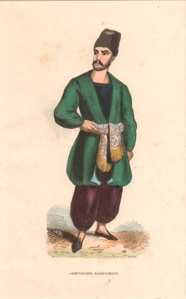 ARMENIE « Jeune homme de Crimée, tartar ou arménen » dessin au crayon attribué à...