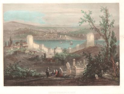 Constantinople « Une soirée près de Constantinople » dessin à l’encre, c.1850, 11...