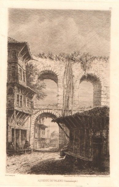 Constantinople « Une soirée près de Constantinople » dessin à l’encre, c.1850, 11...