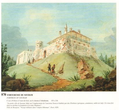 TIFLIS « Forteresse de Souram » aquarelle c.1870, 15,5 x 21,8 cm. Boghossian n°870...