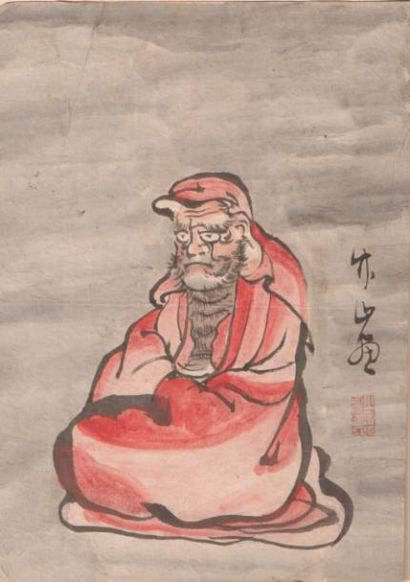 Lot de 10 aquarelles chinoises et japonaises sur papier du XIXe siècle 
"Personnage...