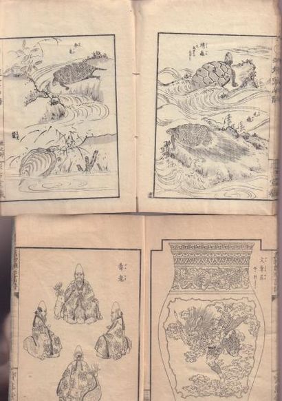« Collection MANGAS » Dix-neuf mangas du XIXe siècle, dont Hokusai et Kobayashi :...