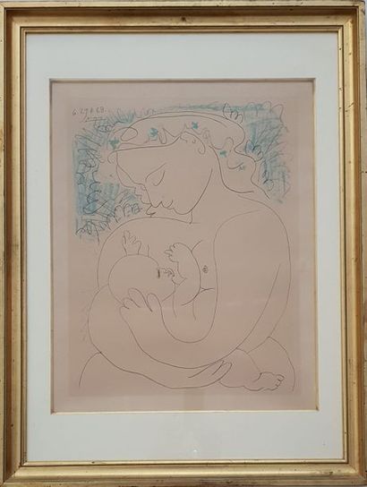 PICASSO Pablo (1881-1973) Maternité

Lithographie d’époque, signée et datée 29.4.63...