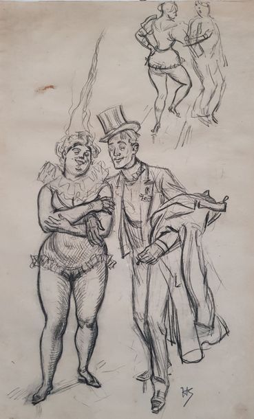 HEIDBRINKS Oswald (1860-1914) Lot de sept dessins faisant partie d’une collection...