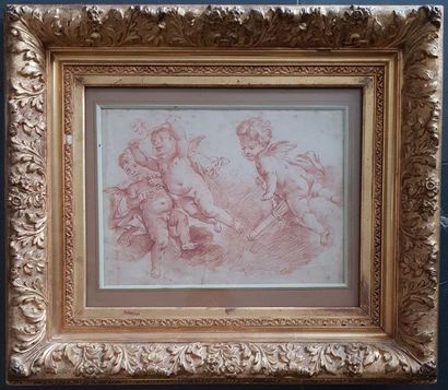 LES TROIS ANGES Sanguine du XVIIIe siècle, 25 x 34 cm 

(Remise des lots à Lausanne,...