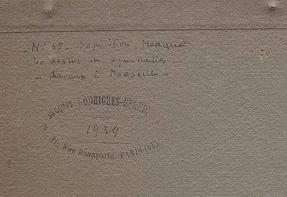 MARQUET Albert (1875-1947) Chevaux à Marseille

Encre sur papier, 10 x 15 cm, signée...