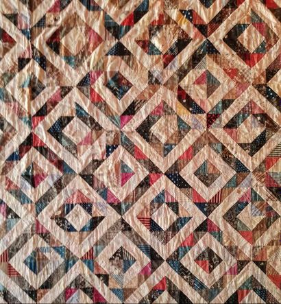 Quilt américain fin XIXe siècle Le quilt américain était tait fait en 3 couches de...
