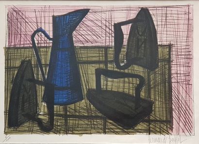 BUFFET Bernard (1928-1999) Les fers à repasser Lithographie de 1955, 56 x 76 cm (dessin...