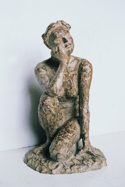 MOLINIÉ-JONQUET Chantal "Melancholia" Sculpture en bronze patiné, signée et numérotée...
