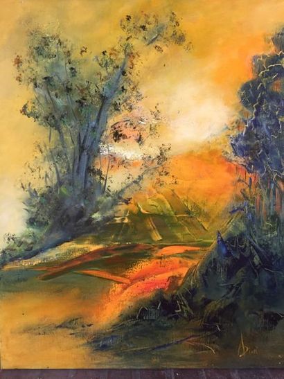 A.DION "Coucher de soleil" Huile sur toile
73 x 60 cm signée.

Frais de transport...