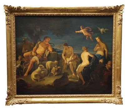 Le jugement de Paris Huile sur toile du XVIIIe siècle 85 x 69 cm.

Provenance : Princesse...