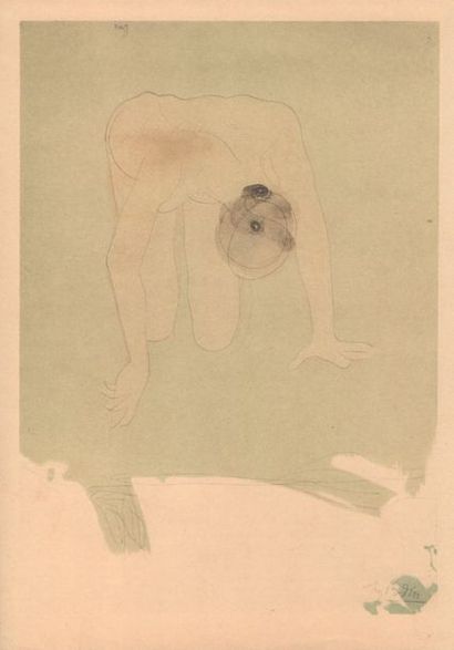 Auguste RODIN (1840-1917) « Victor Hugo de face » Pointe sèche sur vergé n°366 de...