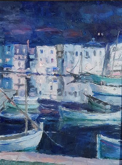 ROUSSEL André (1888-1968) « Clair de lune à Saint-Tropez »
Huile sur toile 34 x 26...