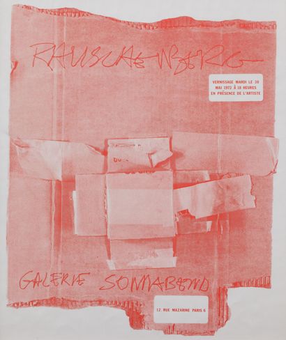 ROBERT RAUSCHENBERG (1925-2008) 'Galerie Sonnabend', 1972.
Lithographie offset. Affiche.... Gazette Drouot