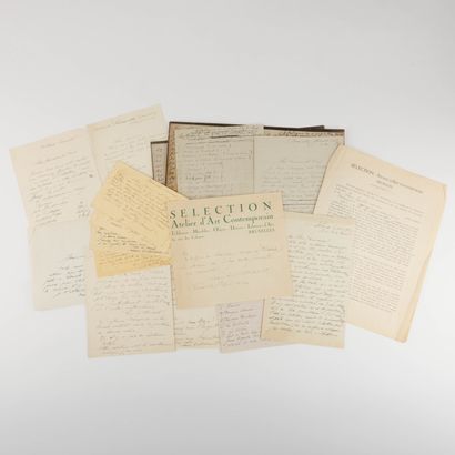 LEON SPILLIAERT (1881-1946) Correspondance avec André de Ridder: ensemble de neuf... Gazette Drouot