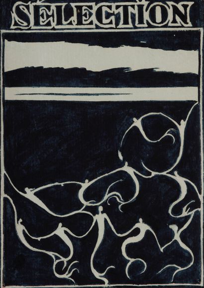 LEON SPILLIAERT (1881-1946) Sans titre, 1920.
Avant-projet pour la couverture de... Gazette Drouot
