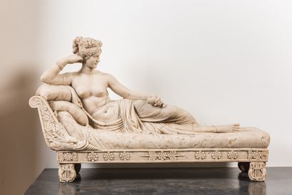 After Antonio Canova (1757-1822): 'Pauline Bonaparte as Venus Victrix', Italy, 19th... Gazette Drouot