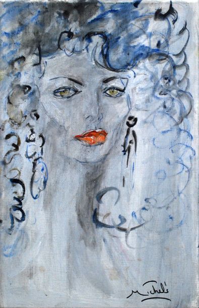 Janie Michels Portrait de femme
1993
Huile sur toile
Dim. : 41 x 27 cm