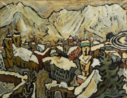 Janie Michels Paysage de Montagne
1941
Huile sur toile
Dim. : 59,5 x 74 cm