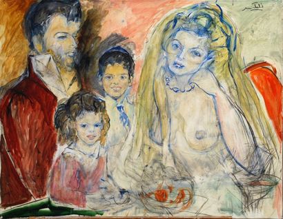 Janie Michels La famille
Huile sur toile
Dim. : 65 x 81,5 cm