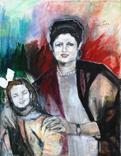Janie Michels Mère et fille
1992
Huile sur toile
Dim. : 73 x 54 cm