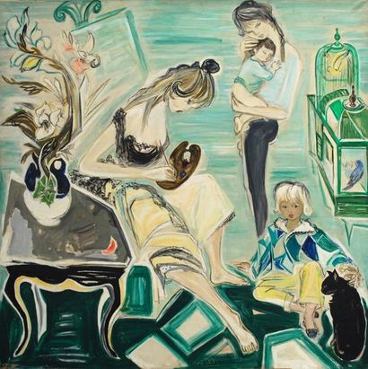 Janie Michels L’artiste et sa famille
1959
Huile sur toile
Dim. : 116 x 116 cm