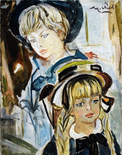 Janie Michels Les deux enfants
1963
Huile sur toile
Dim. : 35,5 x 27,5 cm