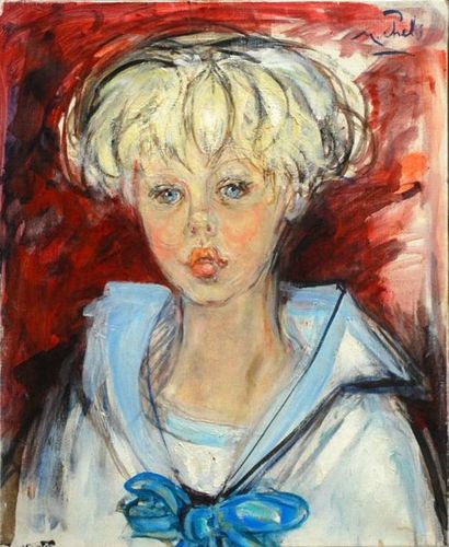Janie Michels Portrait d’enfant
Huile sur toile
Dim. : 41,5 x 33 cm