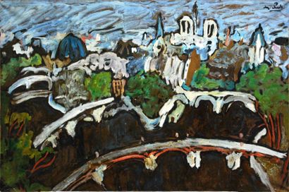Janie Michels Les ponts de Paris
1943
Huile sur toile
Dim. : 60 x 86 cm