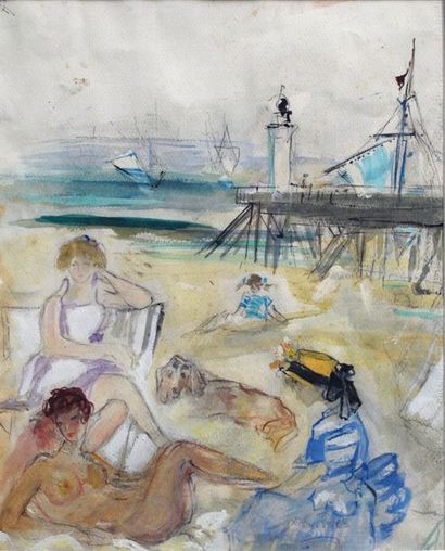 Janie Michels Nu sur la plage de Deauville
1989
Dim. : 40 x 32 cm