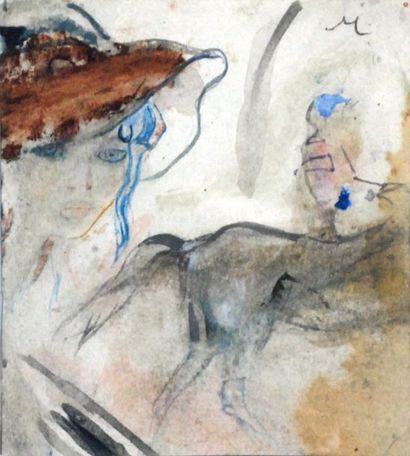 Janie Michels La femme au chapeau
Technique mixte
Dim. : 10,5 x 9,5 cm