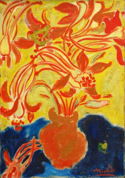 Janie Michels Fleurs rouges
1943
Huile sur toile
Dim. : 56 x 39 cm
