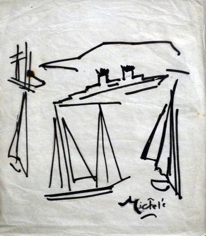 Janie Michels Baie de Cannes
1952
Dessin
Dim. : 20,5 x 18 cm